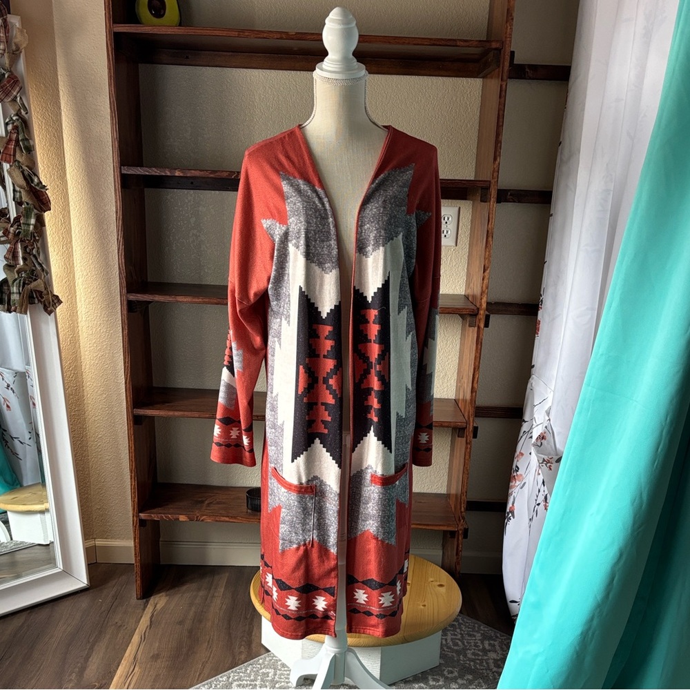 Red and White Cotton Blend Garment